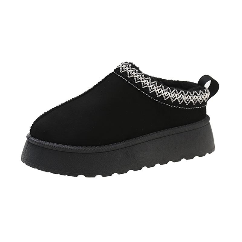 Thick-soled Short Boots Women's Winter Snow Boots Fur Integrated Fleece Thickened Versatile Cotton Shoes Low Tube Women's Boots Wholesale