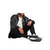 adidas Originals Solid Color Micro Logo Zip Collar Long Sleeve Jacket Men Jacket Black IL6153
