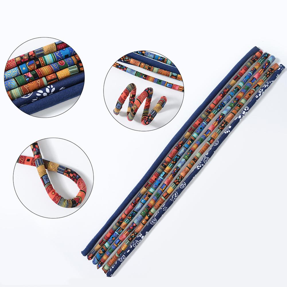 Flexible Headband Ethnic Style Iron Wire Hair Rope Set High Ponytail Spiral Lock Colorful Dirty Braid Long Hair Strands