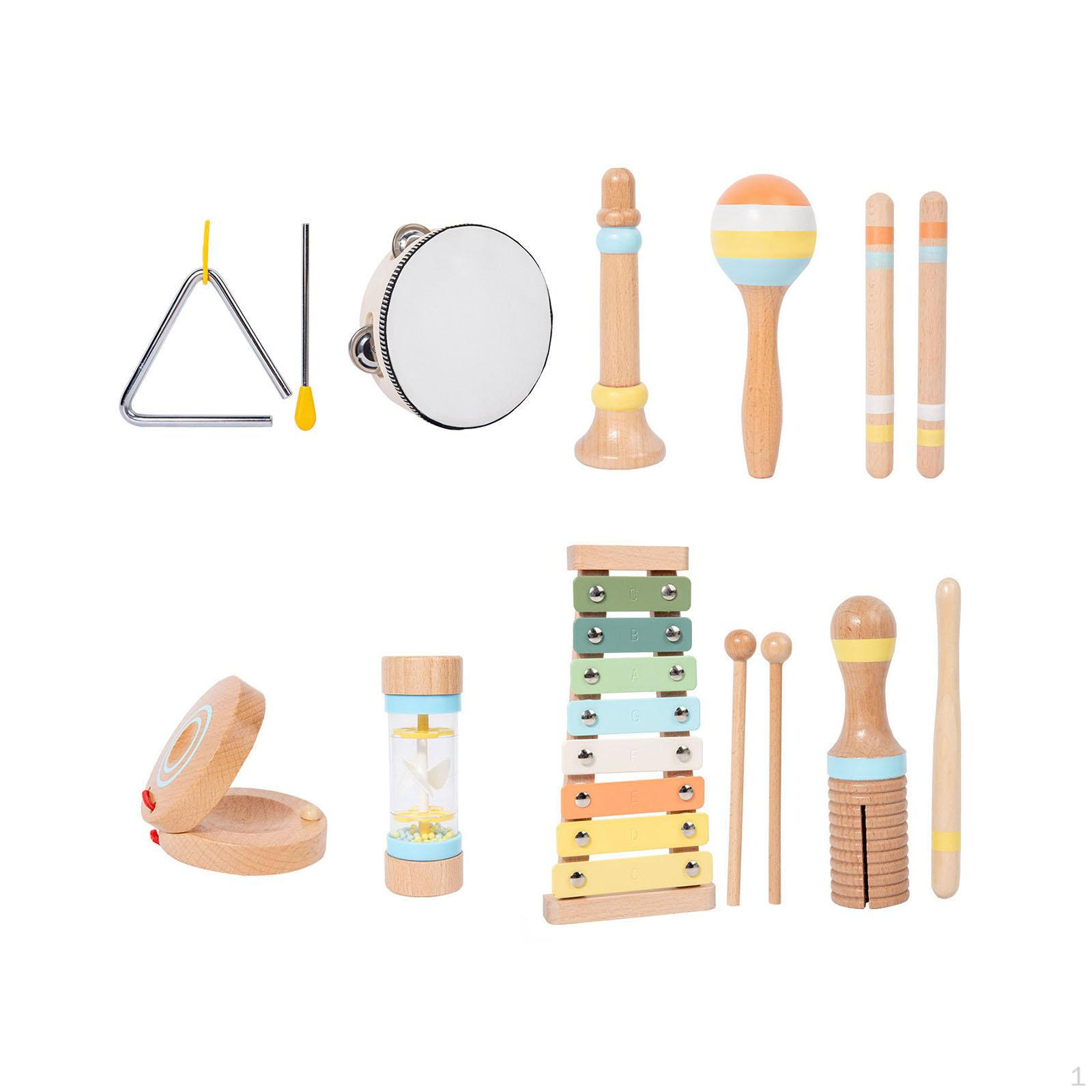 

Детский набор музыкальных инструментов, игрушка для раннего обучения, сенсорный бубен, ксилофон для 9PC