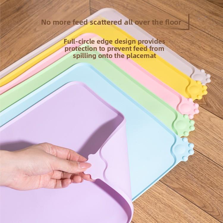 Pet Placemat Pet Silicone Mat Cat and Dog Feeding Mat Easy To Clean Waterproof, Non-slip and Leak-proof Cat and Dog Paw Mat Dog Mat