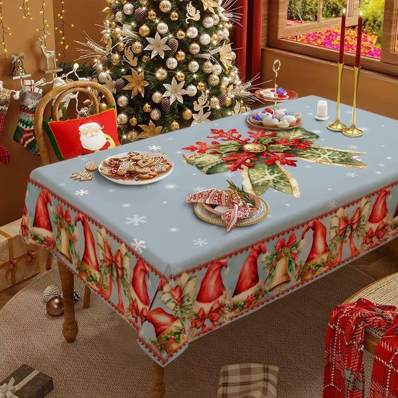 Weihnachtstischdecke, Neujahrs-Rundtischdecke, stimmungsvolle Dekoration, Kaffeetischdecke, Frühlingsfest-Tischdeckenbezug