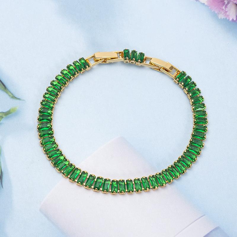 Personalized Colorful Zircon Diamond Claw Chain Bracelet Adorned with Colorful Rice Beads Zircon Bracelet