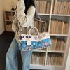 Women Floral Print Large Capacity Faux leather Travel Bag with Detachable Crossbody Strap for Travel