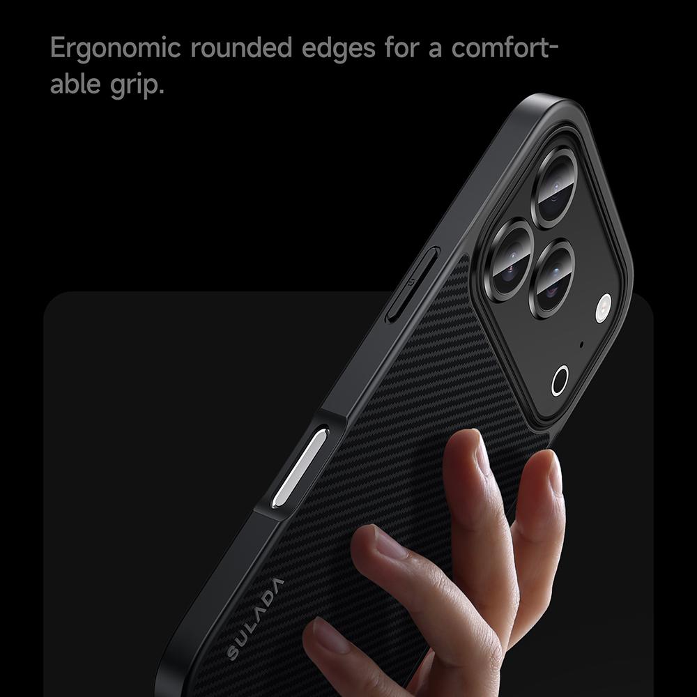 SULADA For iPhone 17 Pro Case Compatible with MagSafe Metal Lens Frame PU+TPU Phone Cover