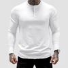Tricou pentru bărbați de primăvară și toamnă cu mâneci lungi Tricou subțire de fitness cu decolteu în V
