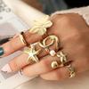Starfish Scallop Joint Ring Baroque Retro Ring Women's Vacation