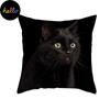 Kids Cartoon Cat Print Cus on Cover Funny Picture Sofa Pillowcase Suitable for Black Cat Cafe Decor Pillowcase