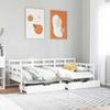 Vidaxl Daybed with Drawers, White, 90X190 Cm, Pine Wood