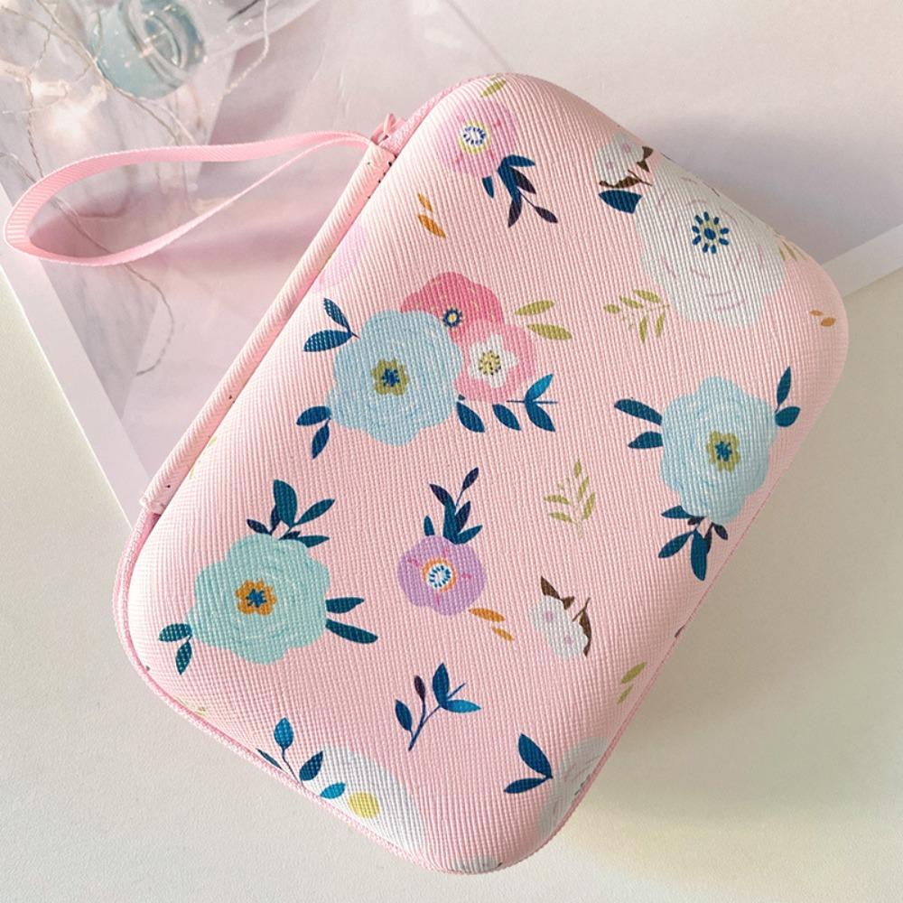 Cartoon Print Data Cable Storage Box Hard Shell Coin Purse Portable Charger Protective Cover