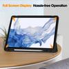 3-Fold Pure Color TPU Smart Leather Tablet Case with Pen Slot