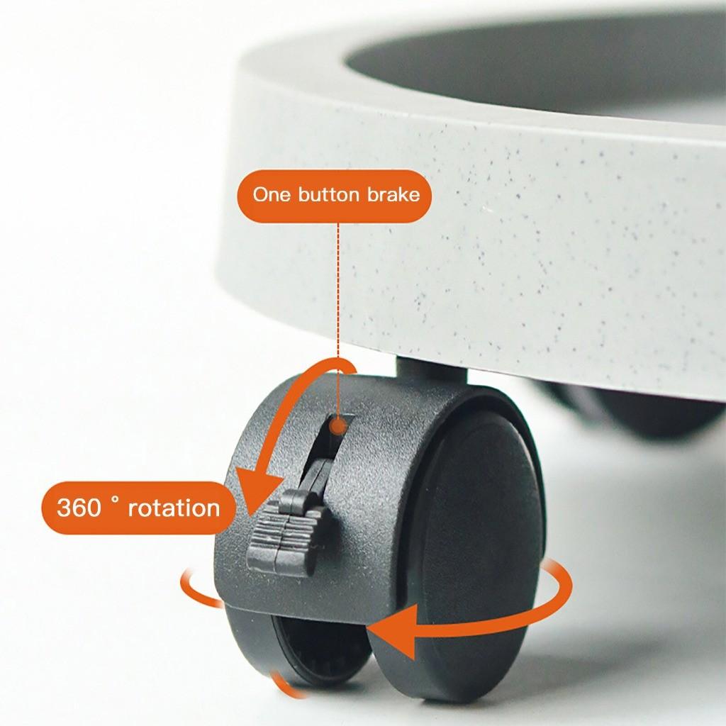 Pogrubiony 14-calowy Wytrzymały Stojak na Rośliny Paleta Ogrody Podstawki pod Doniczki Mobilna Okrągła Taca na Kółkach Donica