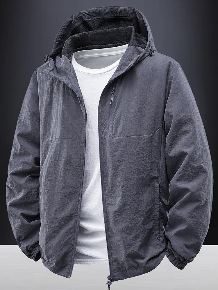 

Sunscreen clothes men s ice silk cool, light, cool and breathable, loose breath, casual printing men s thin jacket jacket sunscreen clothes M
