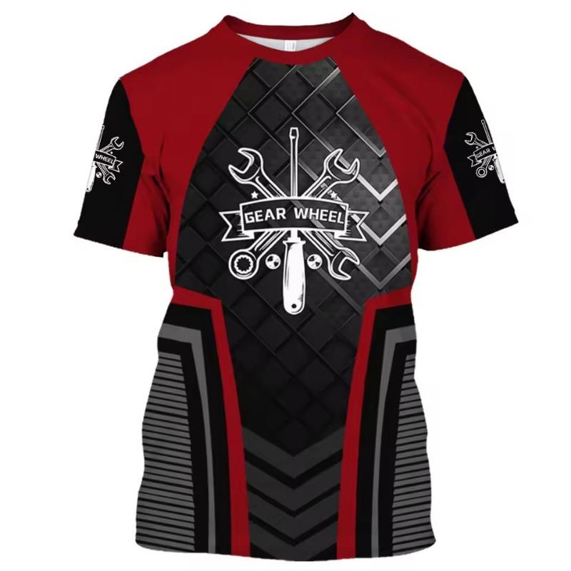 Men T Shirt Vintage T-shirt Summer Clothing Personalized Name Mechanic 3d Print Tops  Casual Sports Oversized Pullover