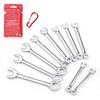 LEONTOOL Mini Spanner Set of To Inch Combination Mini Slim and Includes Carabiner and Storage Short Work Day Gift Set, 10-Piece Ultra-Thin Wrenches,