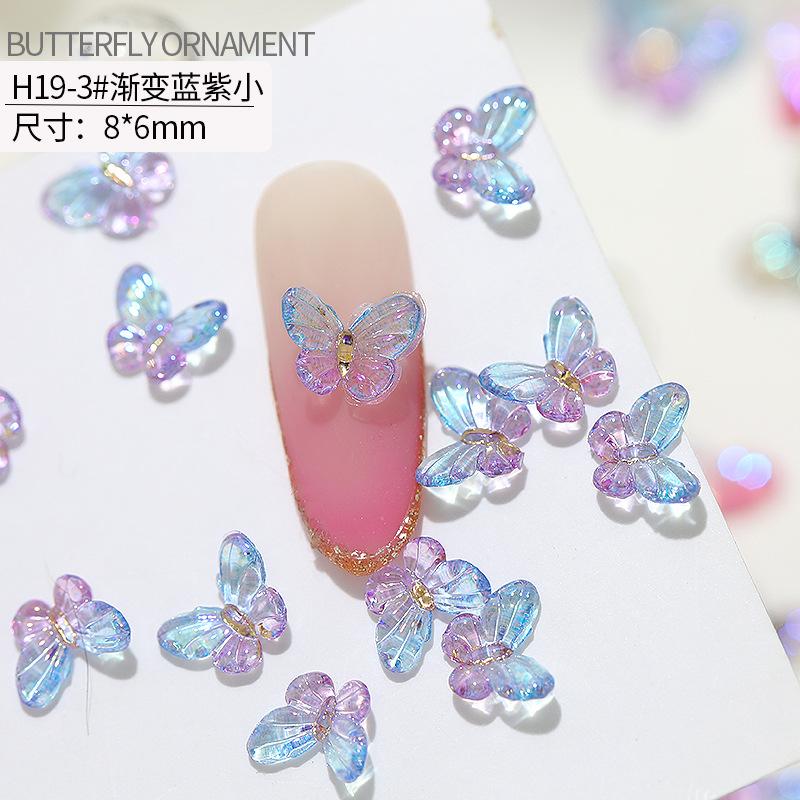 20 stuks vlinder nagelkunst accessoires - nageldecoraties met iriserende en driedimensionale vlinders gemaakt van hars voor nagelkunst.