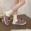 Mao Mao Women's Cotton Mop Comfortable Casual Winter Personality Couple Fun Kitten Home Contrast Color Cotton Slippers Shoes Stripes