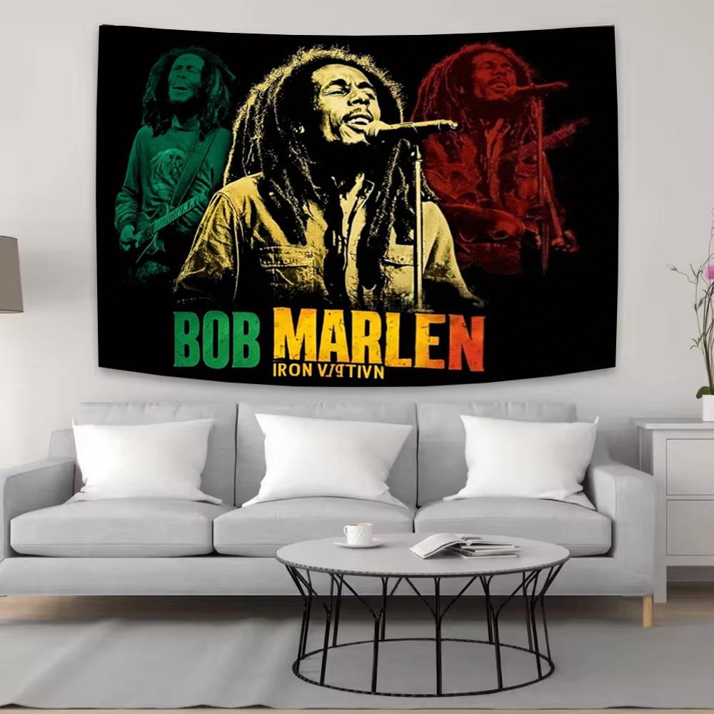 1PC Bob Marlen Memorial Tapestry Reggae Music Theme Party Atmosphere Decor Accessories Perfect Gift For Fans 100X70CM