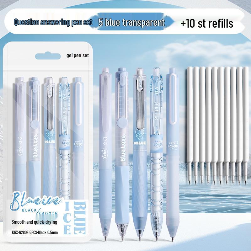 High-Capacity Transparent Practice Pen with Smooth, No-Leak Ink and Replaceable Refill, Designed for Students' Exams.