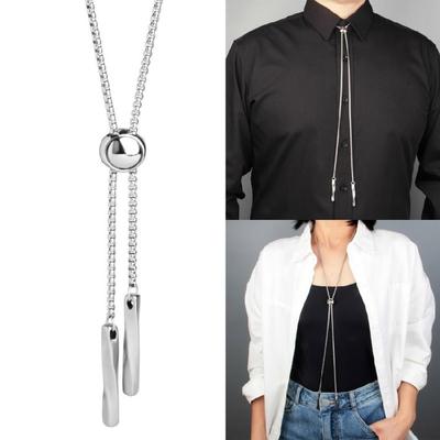 Girls Collar Bolo Tie Pendant Necklace Jewelry Chokers Chain Glinting Bead