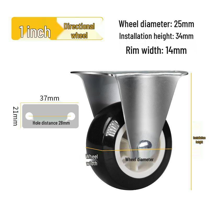 Universal Silent Casters with Brakes, 1-3 Inch Swivel Pulley Trolley Wheels