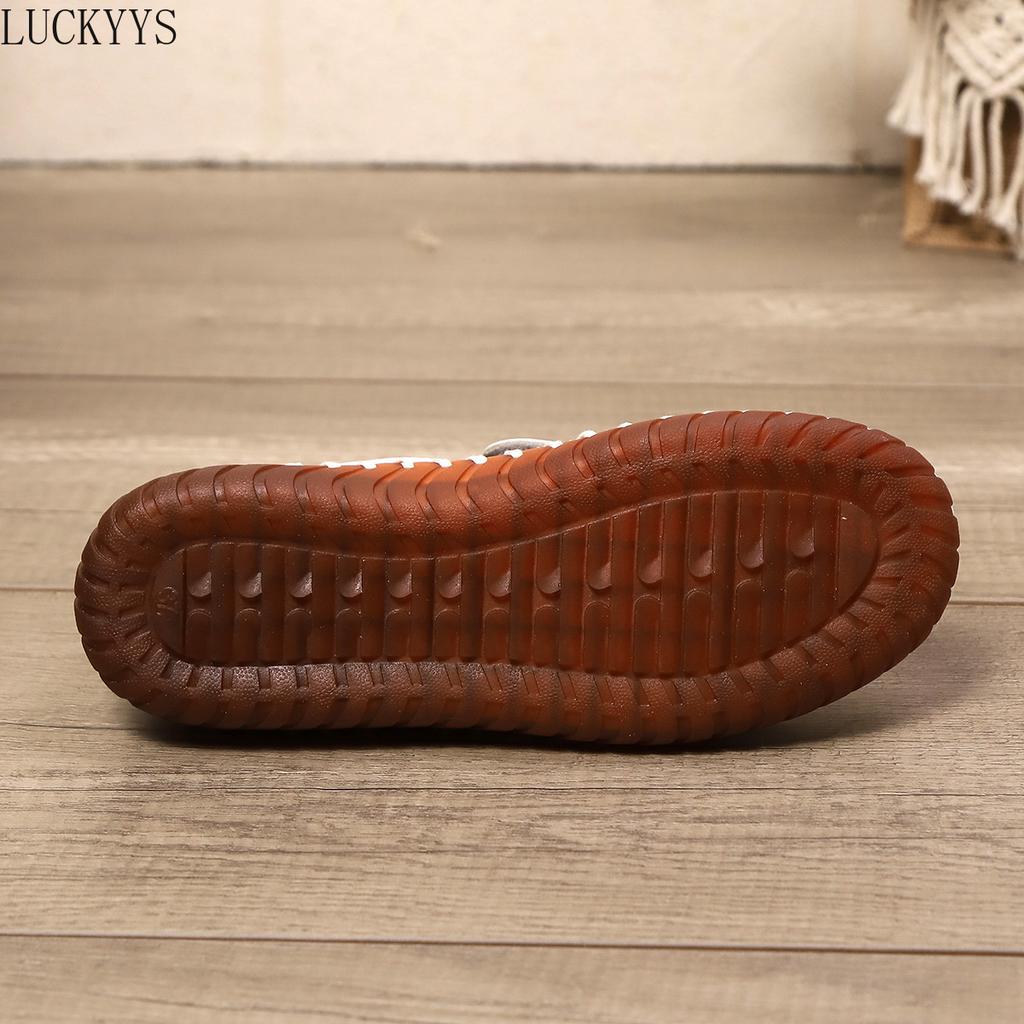 Fashion Tassel Loafers Pure Hand-sewn Bottom Round Head Casual Single Shoes Women's Soft Sole Solid Color One-pedal Shoes Large Size