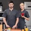 Summer  Men Short Sleeve Chef Jacket Black Uniform Chef Coat Apron Work Clothes Logo Chef Shorts Breathable Restaurant Kitchen