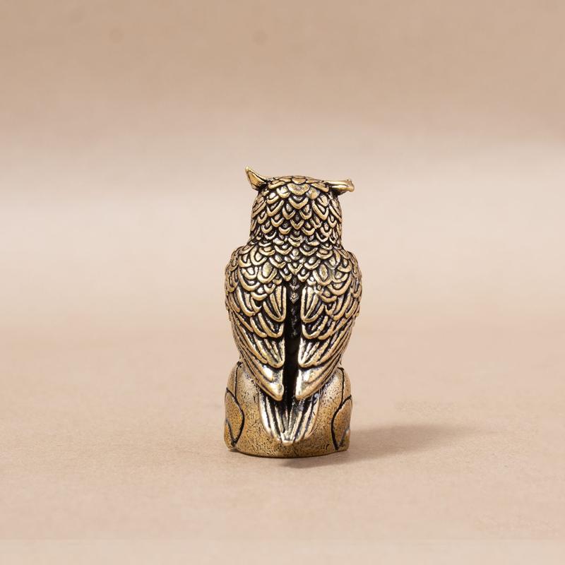 Owl Brass Ornament Handmade Creative Small Craft Unique Gift For Home Desk Boho Luxury Home Decor Figurine