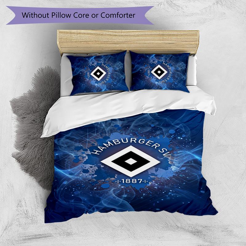 Hamburger SV Football Printed 3 Pieces Bedding Set, Comfortable Skin Friendly Bedroom Duvet Cover Set