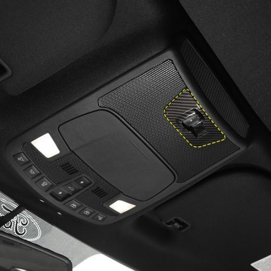 Rear Small Window Lift Panel Switch Cover Trim for Ford F150 15-17 Carbon Fiber