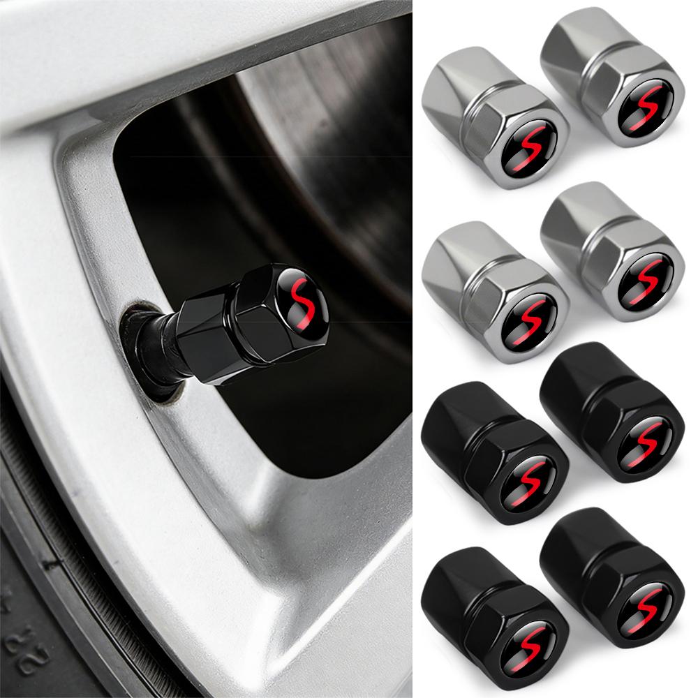 For mini nn124Pcs Metal Car Wheel Tire Valves Caps Dustproof Cover For Mini Cooper S JCW Works F54 F55 F56 F57 F60 R50 R52 R53 R55 R56 R57