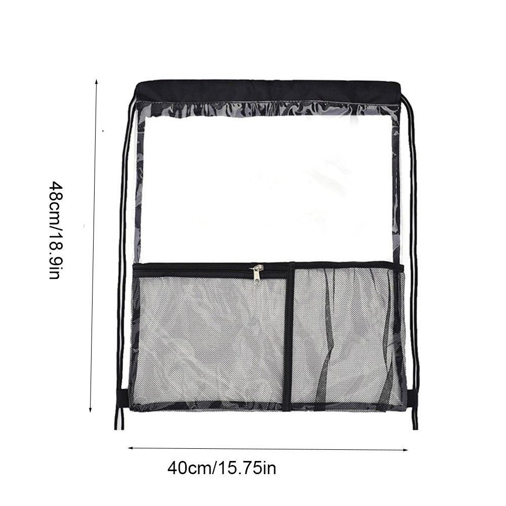 Large Capacity Drawstring Backpack Waterproof Travel Storage Bag PVC Transparent Bag Lightweight Shoulders Bag Jelly Bag Women