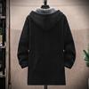 Suéter con capucha Otoño Invierno Espesar Manga Larga Cordón Forro de Felpa Longitud Media Chaqueta de Punto Ropa de Calle