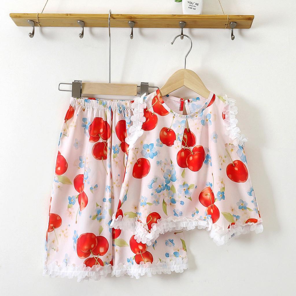 Summer Girl Lingerie Set With Lace Trim Cotton Silk For Toddler Girls