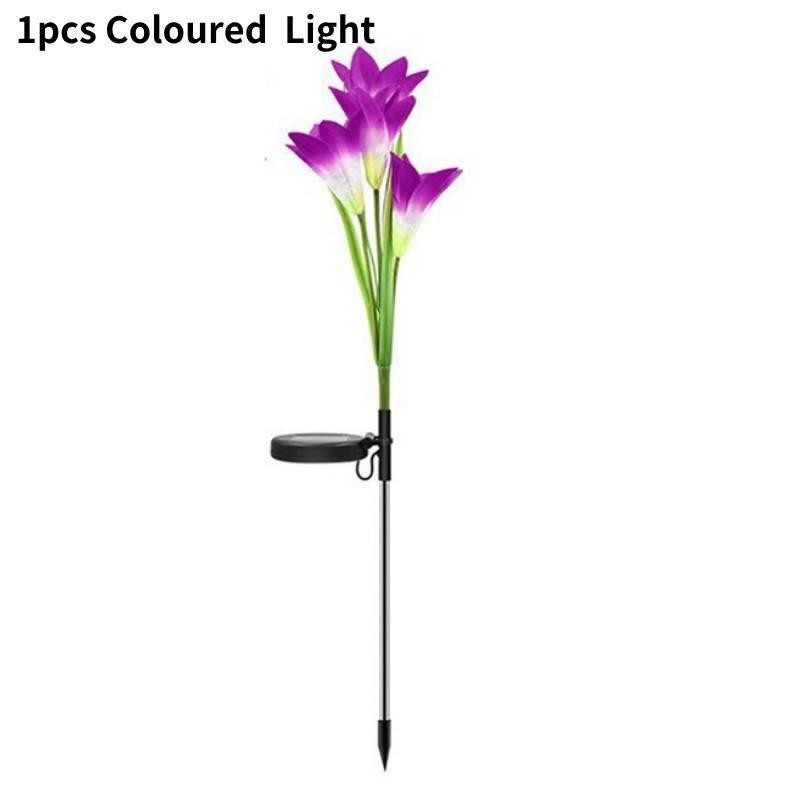 Outdoor Simulation Lily Waterproof Led Solar Light Lawn Lights Garden Decoration