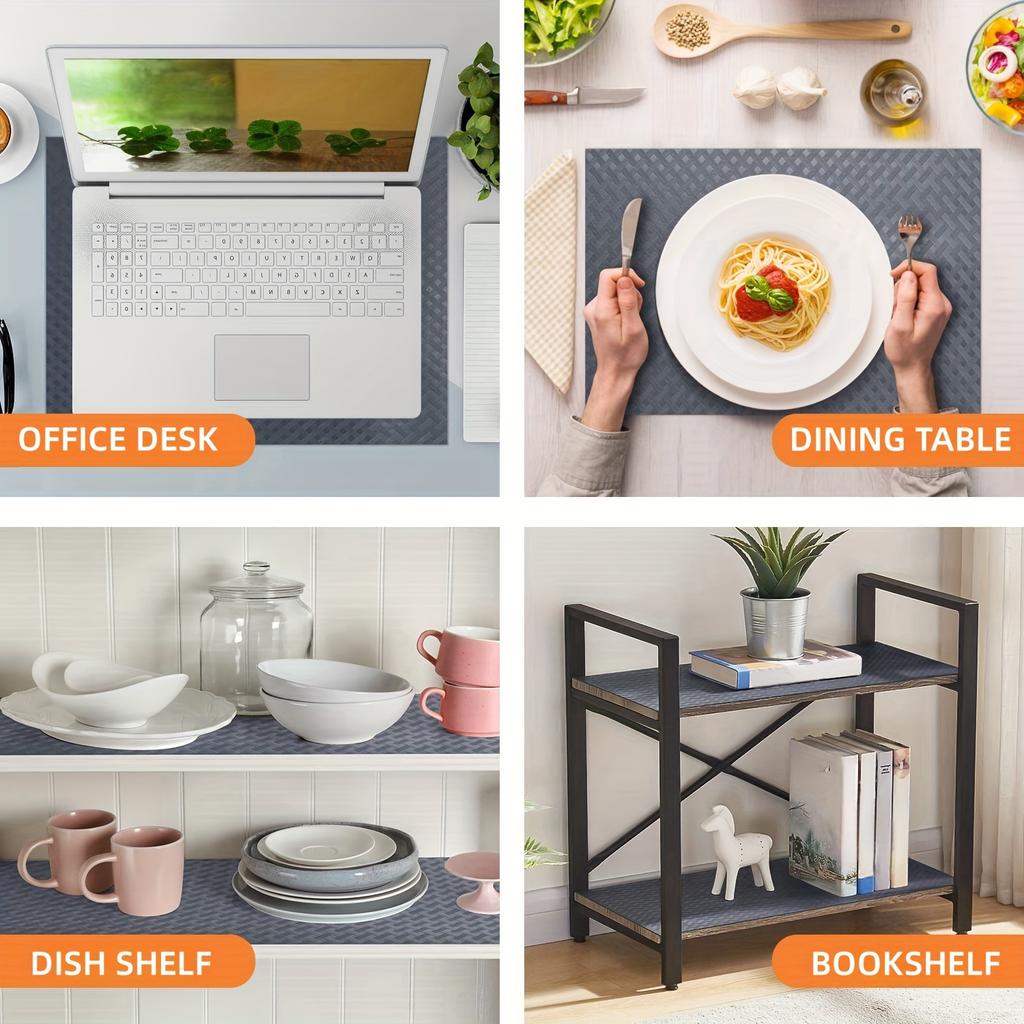 1 Roll EVA Shelf Liner, Non-Slip Oil-Proof Drawer Mat, Washable Cabinet Liner for Kitchen, Refrigerator & Desk