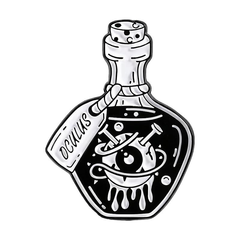 Halloween Skeleton Enamel Pins Custom Punk Potion Brooches Lapel Badges Clothes Gothic Jewelry Gift for Friends