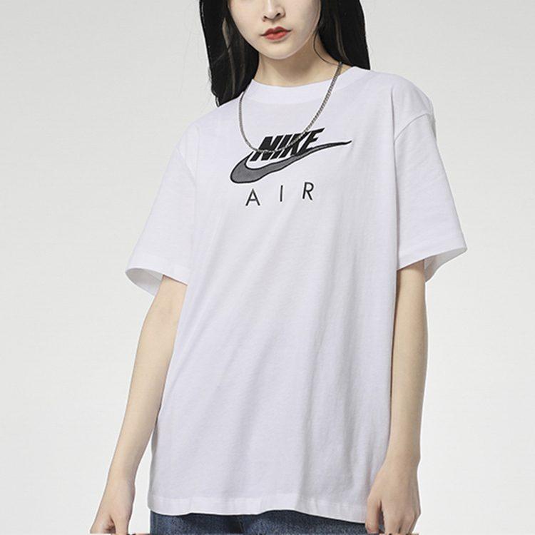 Nike T Shirts Women's White Crew Neck Moderate Straight Fit CZ8615-100