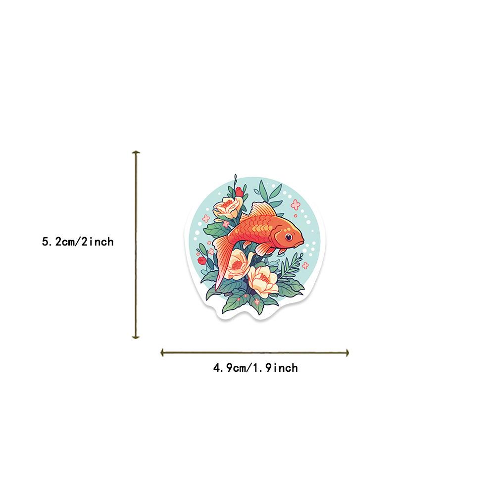 10/50pcs Cute Koi Fish Stickers Goldfish Graffiti Stickers for DIY Luggage Laptop Skateboard Motorcycle Bicycle Sticker