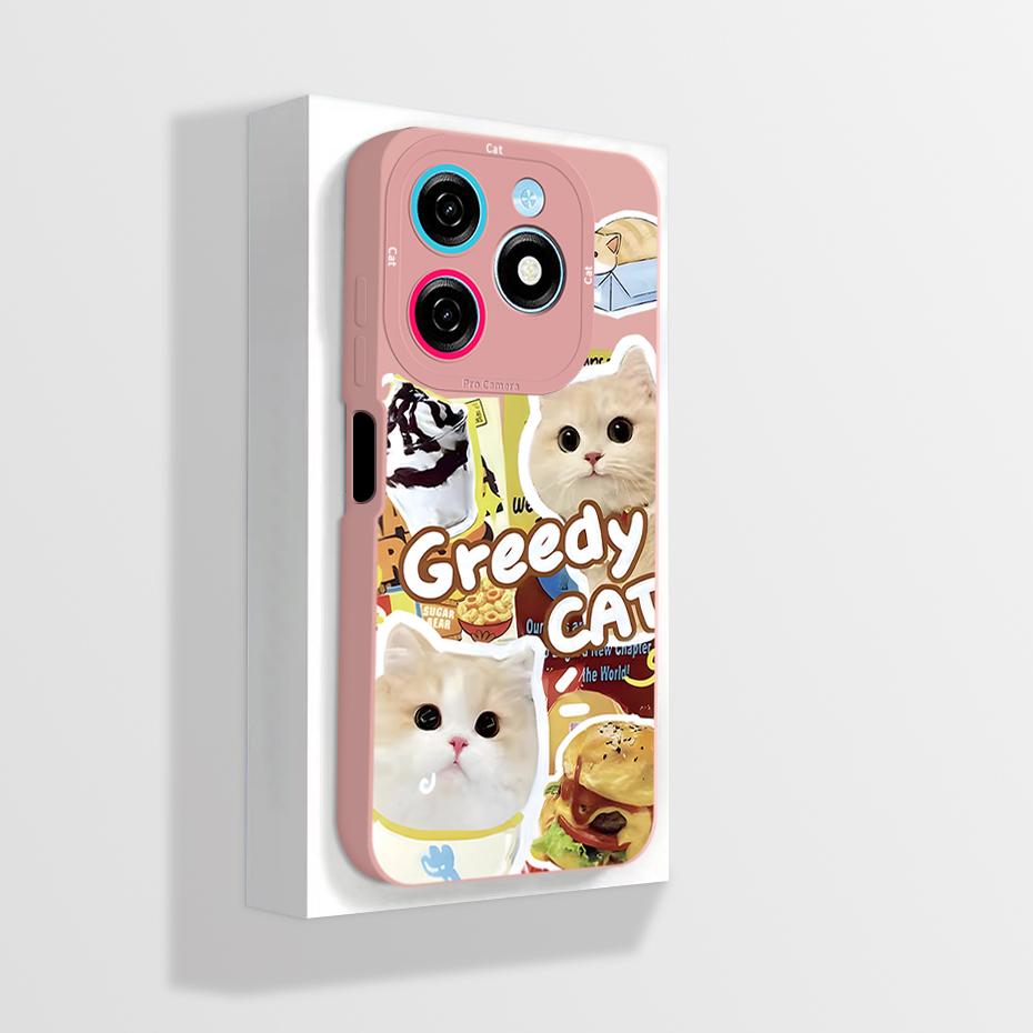 Pour Tecno Spark 20 20C Coque Mignon Dessin Animé Astronaute Carrée Silicone Liquide Souple Housse de Protection pour Téléphone Pour Tecno Spark20 20C Funda