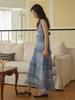 OPENING SUNSHINE Sleeveless Ruffle Tiered Long Dress_Blue Mist