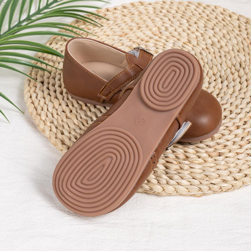 Mädchen T-Riemen Brogue Mary Jane Ballerinas Kleinkinder Kleine Kinder Einzelne Schnalle Schuluniform Anzugschuhe