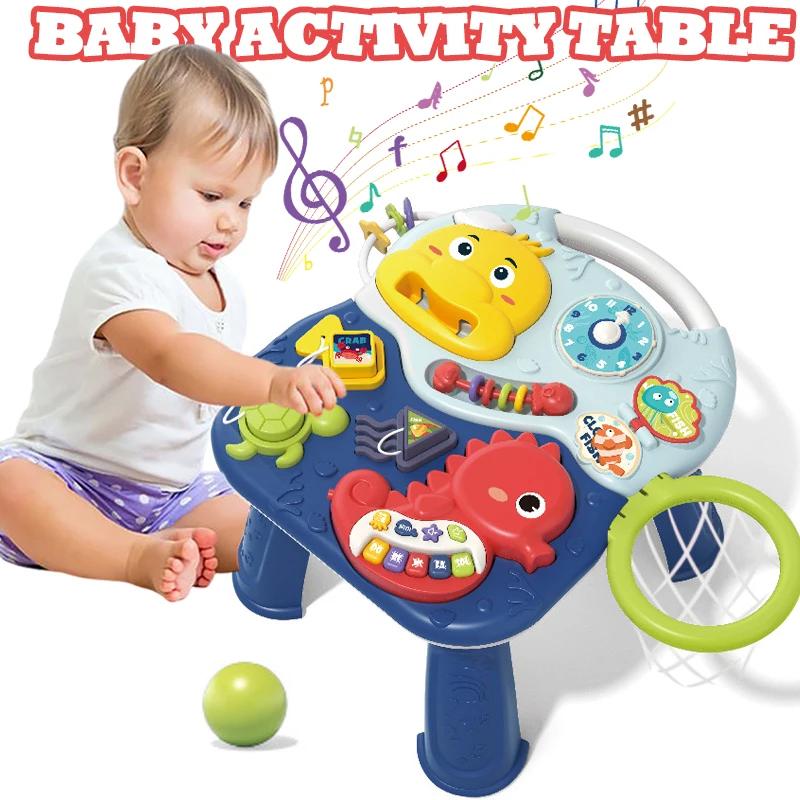 Mesa de Atividades para Bebês Não Tóxica Brinquedos Musicais Gerador de Som Jogos Para Bebês Brinquedos Sensoriais Brinquedos Educacionais Multifuncionais Para Desenvolvimento Motor