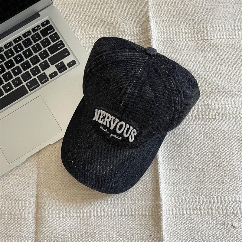 Hat Female wide brim deepened letter cowboy cap Casual versatile couple Student show face Small baseball cap