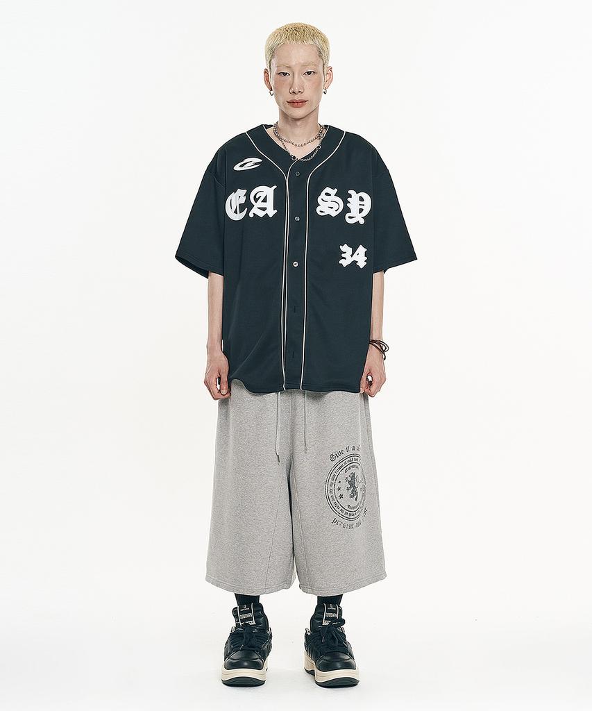 EASY NO EASY Big Emblem Bermuda Sweatpants - Navy