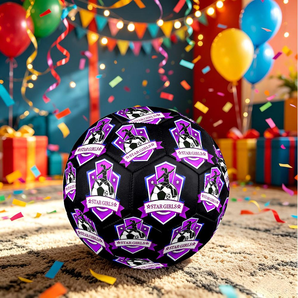 1pc Star Girls Soccer Size 5 Soccer Ball Professional Match Training Football Indoor &Outdoor Sports Ball Lightweight Durable c6564 Size 5