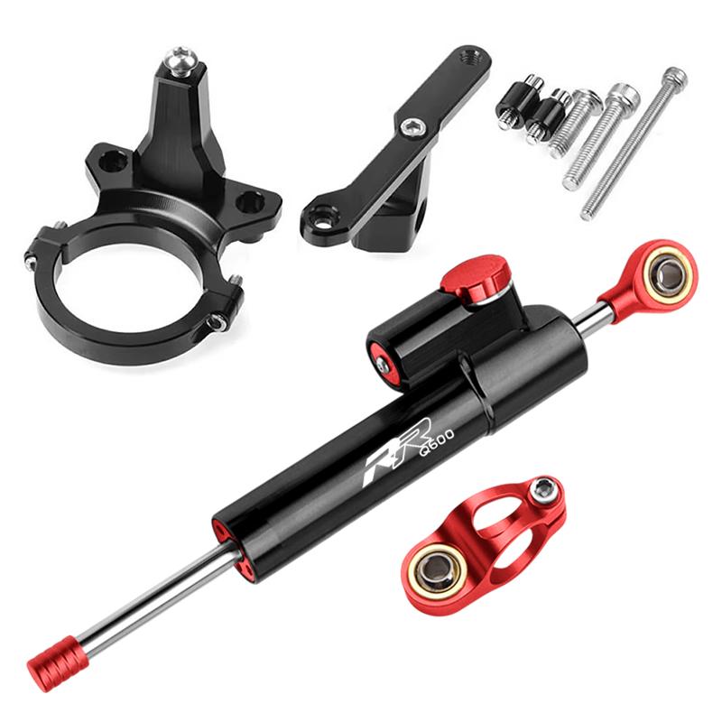 For QJMOTOR RRQ600 Motorcycle Aluminum Steer Damper Mounting Bracket Kit RRQ600 2021 2022 Fiber Carbon Accessories