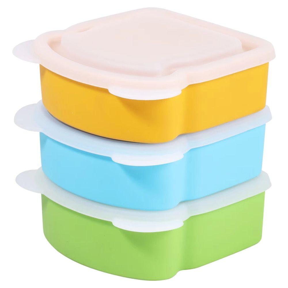 Airtight Silicone Sandwich Box With Lid Prep Keeper Dishwasher Safe Food Container Snacks