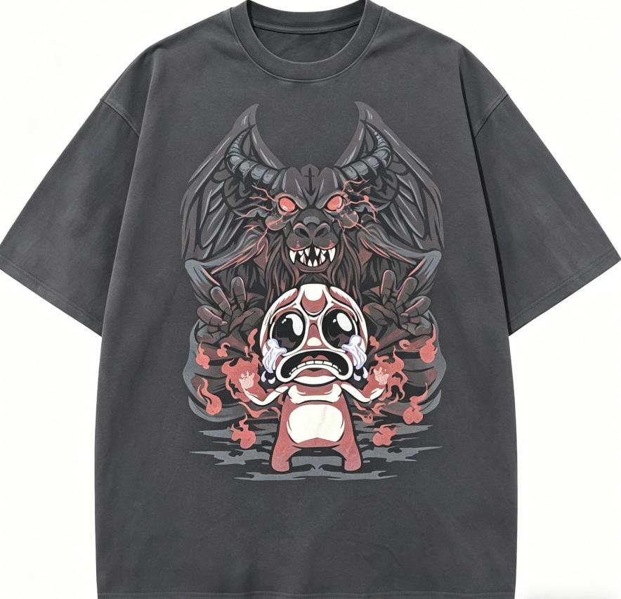 The Binding of Isaac Indie Anime Lover Washed T-shirt Year round clothing high quality personality Clothes Plus Size Unisex New Model Couples tee