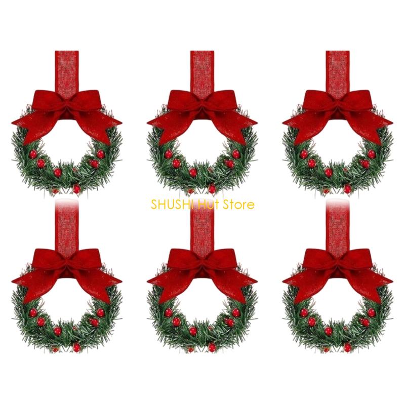 Plastic Bowknot Ribbon Wall Hanging Rings Wreath Multipurpose Decorative Closet Accessories for Festival Event D57B